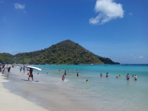 learning to surf at Selong Belanak Beach